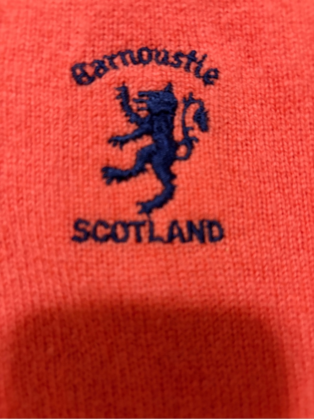 Vintage Garnoustle Golf Scotland Embroidered Logo Sweater - Coral 100% lambswool